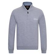 Oscar Jacobson Brett Tour Half Zip Sweater - Light Grey